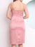 Domi Modas Vestido Cetim Midi Fenda Lateral Coleção Nova C180 - loja online