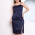 Domi Modas Vestido Cetim Midi Fenda Lateral Coleção Nova C180 - Domi Modas