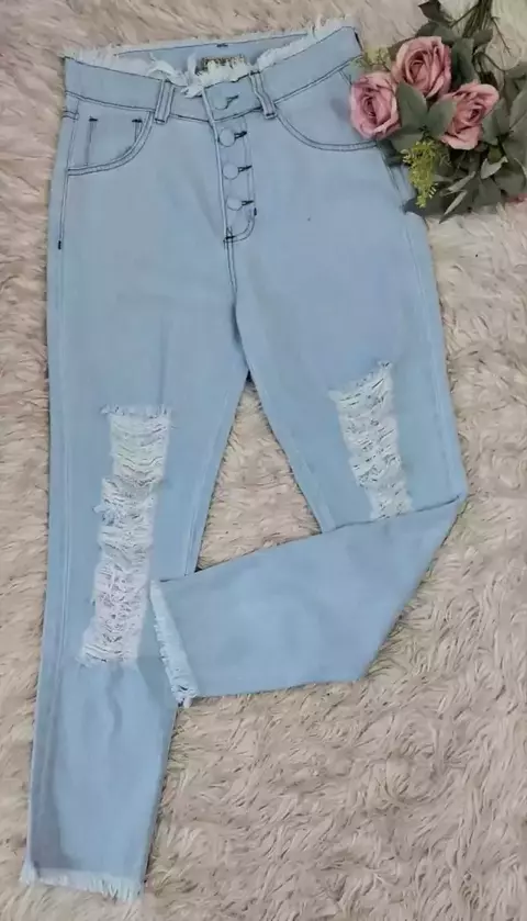 DOMI MODAS Calça Jeans Barra Desfiada 8426