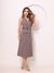 DOMI MODAS Vestido Chemise Alfaiataria Gabardine Midi Botões Frontais 195 - loja online