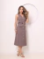 DOMI MODAS Vestido Chemise Alfaiataria Gabardine Midi Botões Frontais 195 - loja online