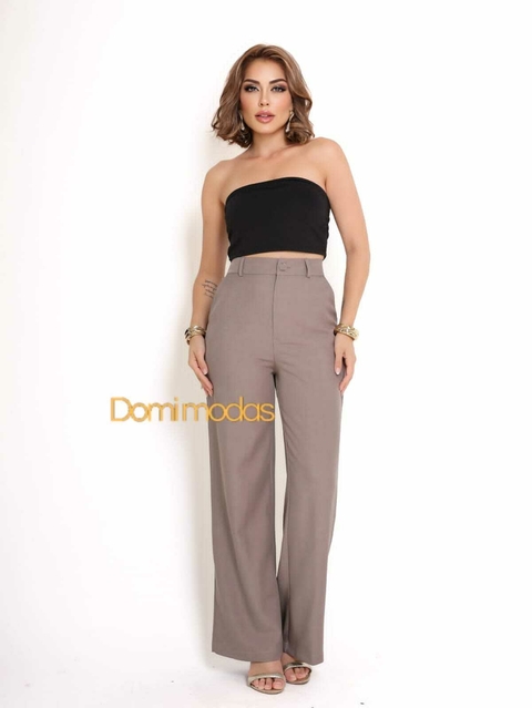 Domi Modas Calça Luis Twill Feminina Estilo Social Bolsos Laterais Detalhe com Bolso Atrás 864000 - comprar online