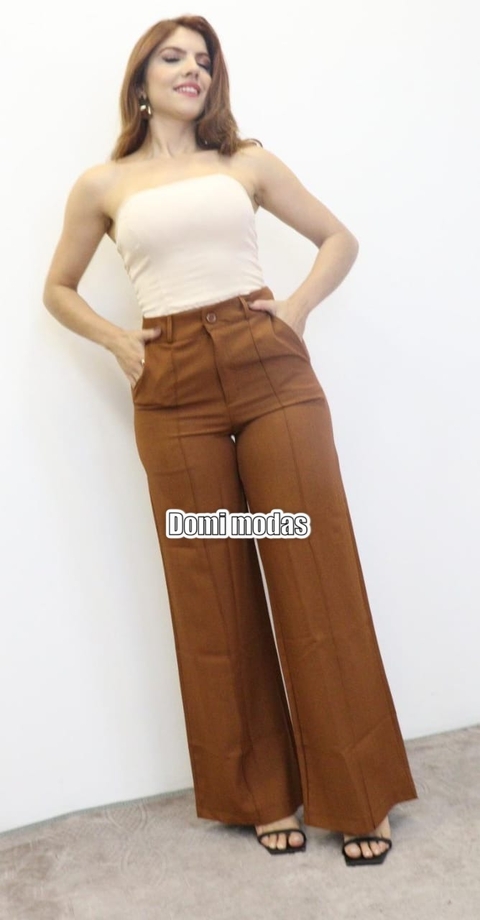 Domi Modas Calça Feminina Pantalona Alfaiataria Liberty Bolsos Laterais com Listra AL120 - comprar online