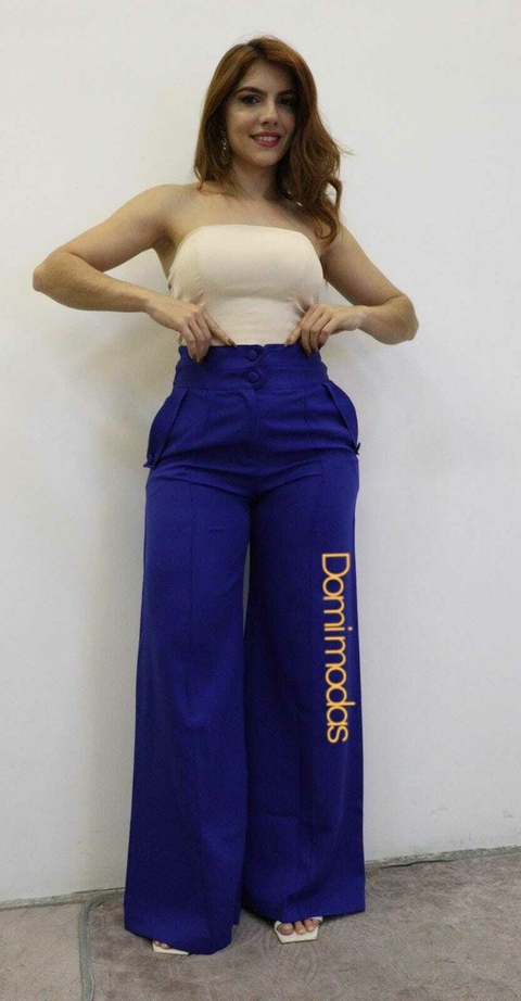 Domi Modas Calça Social Feminina Luis Twill Botões Duplos Moderna Elegante LT8297 - comprar online