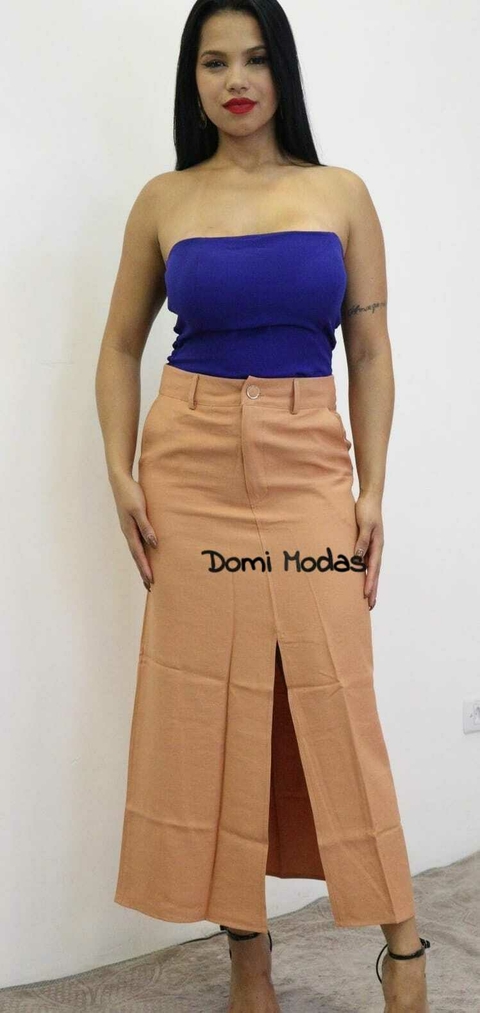 Domi Modas Saia Amarante com Fenda Frontal Nova Coleção 15600 - comprar online
