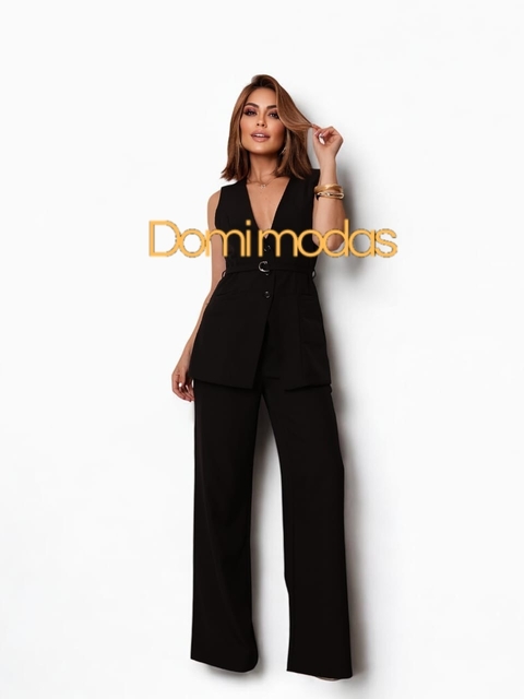 Domi Modas Conjunto feminino de colete e calça Luis Twill tendencia moda 87600 - comprar online