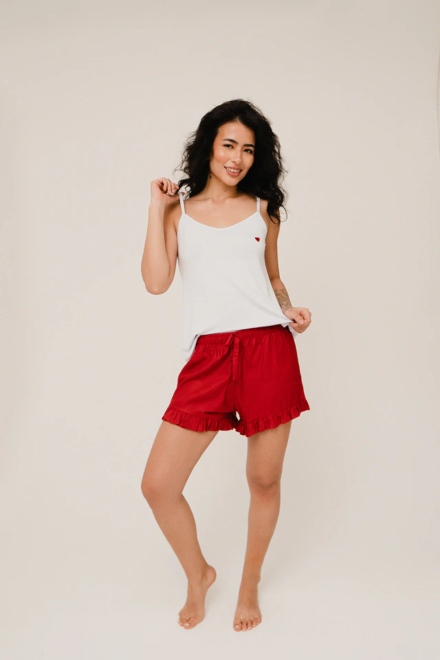 Conjunto Rosso Feminino Adulto Regata e Shorts Curto - loja online