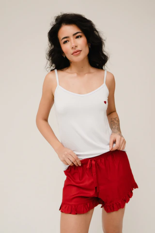 Conjunto Rosso Feminino Adulto Regata e Shorts Curto - comprar online
