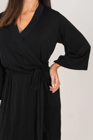 Imagem do Robe Nero Curto Manga Longa Seda Feminino