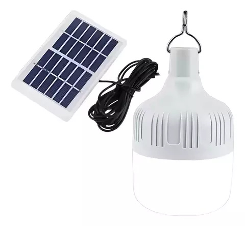 Luminária Placa Solar Portátil Lâmpada Camping Recarregável Estrutura Branco