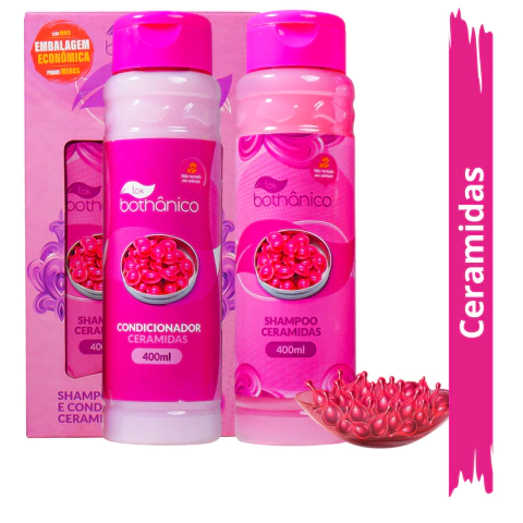 Kit Shampoo e Condicionador Ceramidas Hidratação Poderosa Fortalecimento dos Fios Tok Bothanico