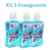 Kit 3 Enxaguante Infantil Dentalclean 300ml Sem Alcool Sabor Morango