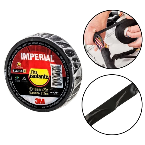 Fita Isolante Imperial 3M Antichamas 18mm x 20 Metros Uso Profissional e Domestico - comprar online