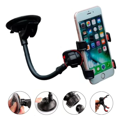 Suporte Celular Universal para Carro Painel Para-Brisa Gira 360° Graus com Ventosa Ultra Seguro e Resistente - comprar online