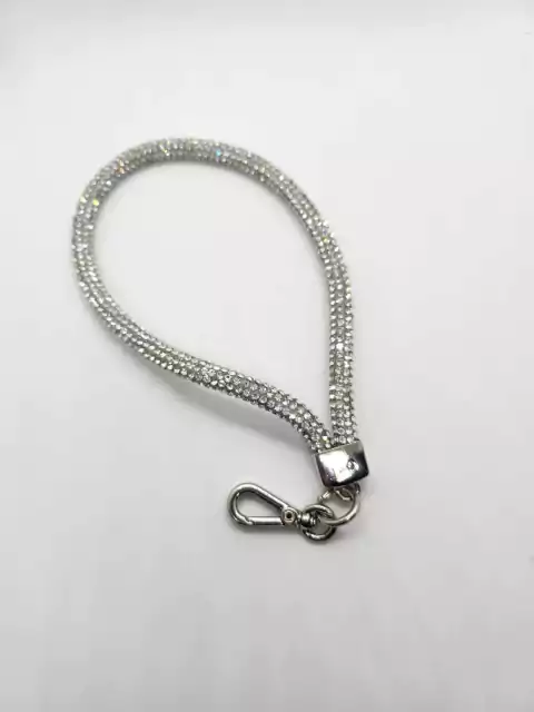 Hand Strap Strass Prata