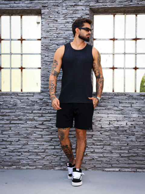 Camisa Regata Americana Canelada Pallaz - Vermelha
