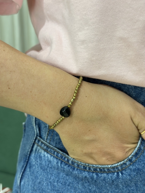 Pulseira Hematita Coração Preto - comprar online