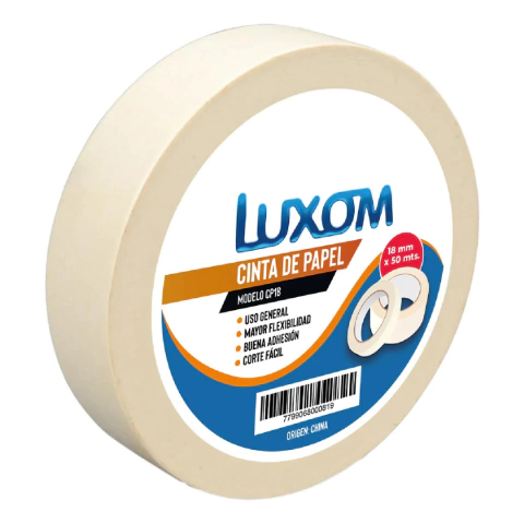 Cinta Papel Pintor Enmascarar Luxom X 50mts Color Blanco Lisa (ancho en opciones)