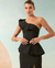 VESTIDO LONGO NULA MANGA E PEPLUM - You Boutique
