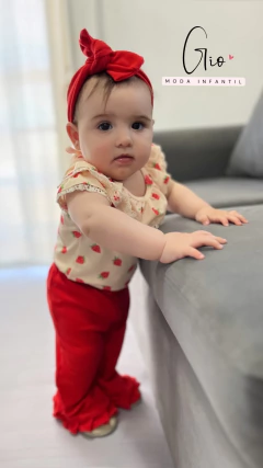 Pantalón Oxford rojo + vincha - comprar online