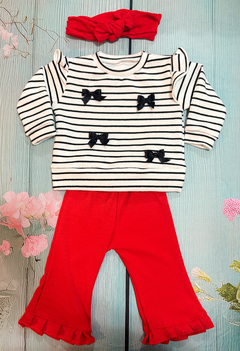 Pantalón Oxford rojo + vincha en internet