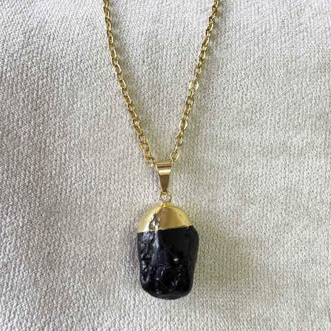 AMULETO TURMALINA NEGRA ROLADA - comprar online