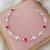 Pulseira Pérola e Pedra Vermelha Prata - comprar online
