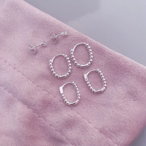 Trio Bolinhas Prata - comprar online