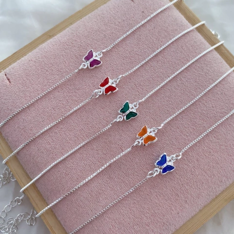 Pulseira Mini Borboleta Prata