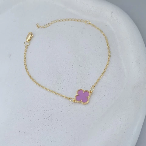Pulseira Trevo Lilás Ouro - comprar online
