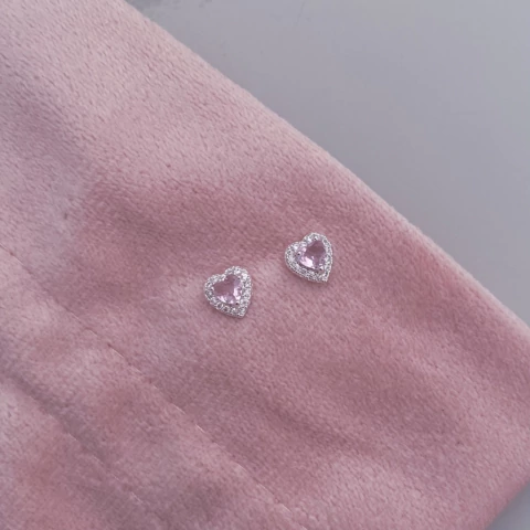 Brinco Coração RosaPrata - comprar online