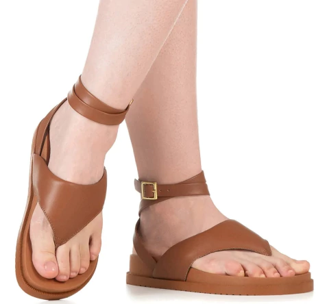 FLAT AMARRAR CARAMELO - comprar online
