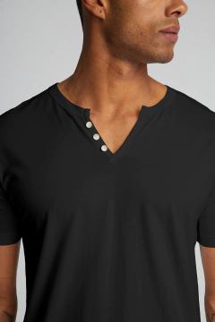 Camiseta Fio Egípcio Henley - comprar online