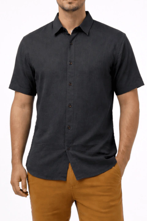 Camisa Linho Slim Manga Curta - comprar online
