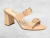 Tamanco nude com salto com detalhe dourado - comprar online