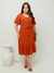Vestido Manga Flare com bordado frontal
