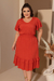 Vestido Com Lastex E Babado - Bella Boni Moda