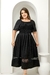 Imagem do Vestido crepe texturizado com renda
