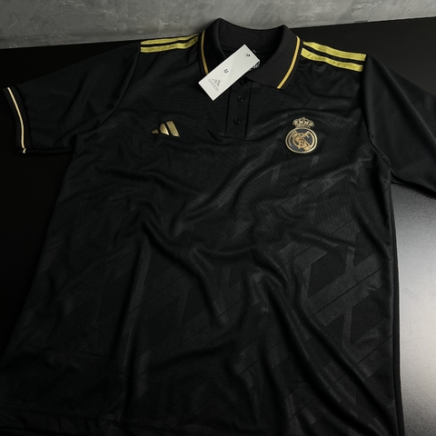 Camisa de Time Real Madrid Polo Preta c/ Dourado - comprar online