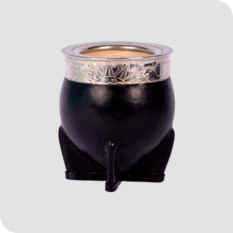 Mate imperial uruguayo de calabaza con virola de alpaca liso - comprar online