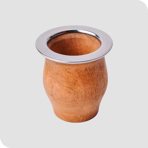 Mate camionero nacional de algarrobo con virola de acero liso - comprar online