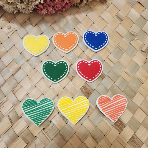 Par Aplique Emborrachado Coração Escolar - comprar online