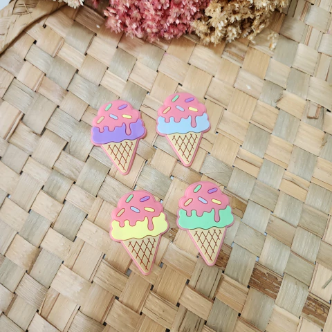 Par Aplique Emborrachado Sorvetinho com Granulado (3x4) - comprar online