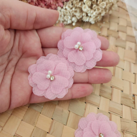 Flor Organza Orquidea Petala Coração 4cm (unidade) - comprar online