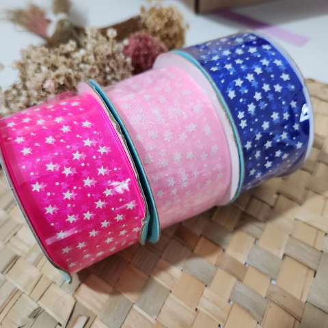 Fita Poa Voal Estrelas (2 metros) 38mm - comprar online