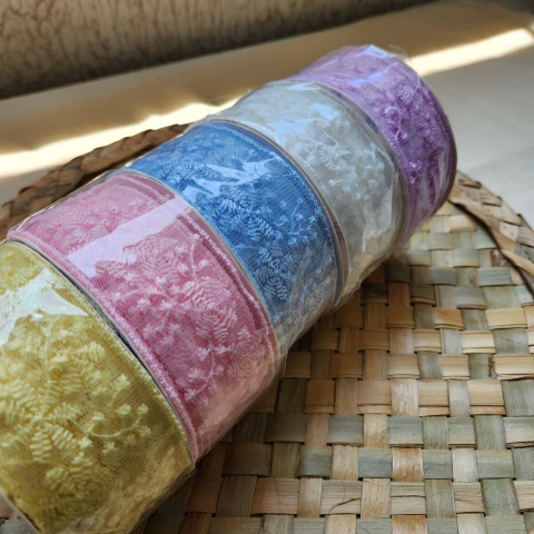 Fita Rendada Princess Flocos de Neve 38mm - comprar online