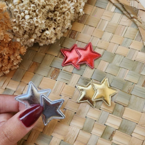 Par Aplique Estrela Metalizada - comprar online