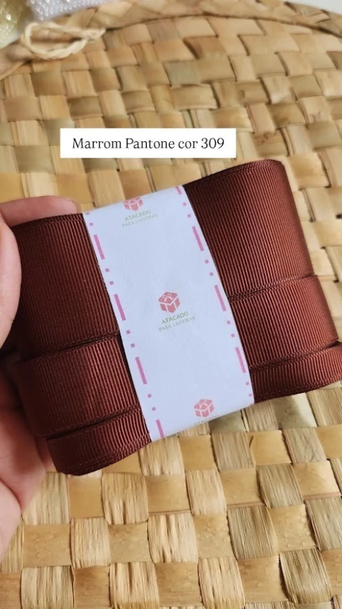 Fita de Gorgurão Sanding - Marrom Pantone 309 - comprar online