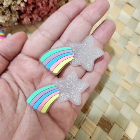 Par Aplique Emborrachado Estrela Cadente G - comprar online