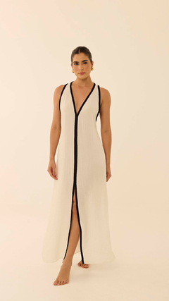 VESTIDO TUANE BICOLOR PEROLA E PRETO - comprar online